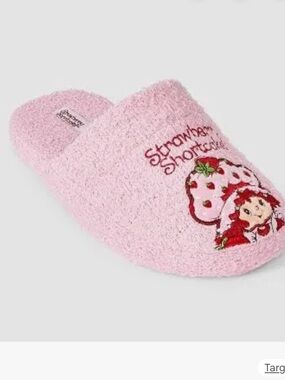 Strawberry Shortcake Pink Terry Slide Slippers